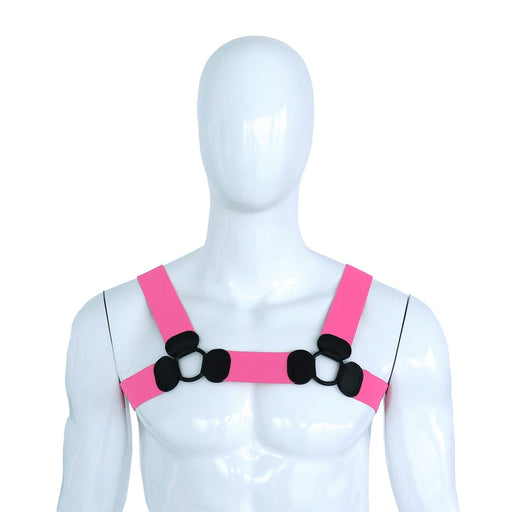 Kiotos - Arnés elástico para el pecho - Arnés - Body de tirantes - Rosa-Erotiekvoordeel. nl