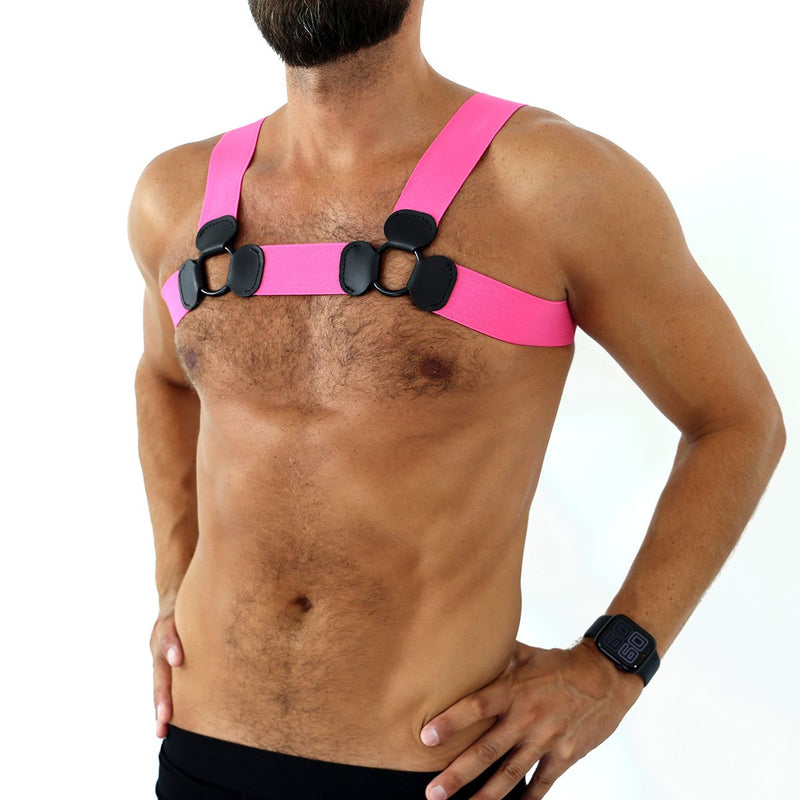 Kiotos - Imbracatura elastica per il seno - Imbracatura - Body con cinturini - Rosa-Erotiekvoordeel.nl
