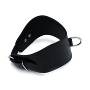 Kiotos - Contoured Black Leather Posture Collar with D-Ring - Erotiekvoordeel.nl