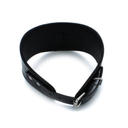 Kiotos - Contoured Black Leather Posture Collar with D-Ring - Erotiekvoordeel.nl