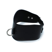 Kiotos - Contoured Black Leather Posture Collar with D-Ring - Erotiekvoordeel.nl