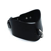 Kiotos - Contoured Black Leather Posture Collar with D-Ring - Erotiekvoordeel.nl