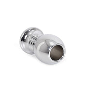 Kiotos - Hollow Anal Plug - Stainless Steel - Ribbed - Length 70 mm-Erotiekvoordeel.nl