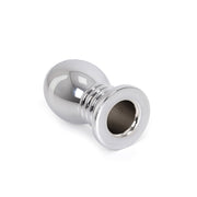 Kiotos - Hollow Anal Plug - Stainless Steel - Ribbed - Length 70 mm-Erotiekvoordeel.nl