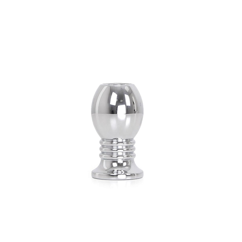 Kiotos - Hollow Anal Plug - Stainless Steel - Ribbed - Length 70 mm-Erotiekvoordeel.nl
