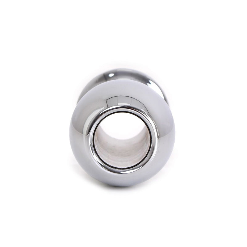 Kiotos - Hollow Anal Plug - Stainless Steel - Ribbed - Length 70 mm-Erotiekvoordeel.nl