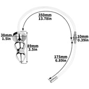 Kiotos - Hollow Penis Plug - Hollow Dilator - With Hollow Ribbed Butt Plug - Ass Lock - Stainless Steel - Erotiekvoordeel.nl