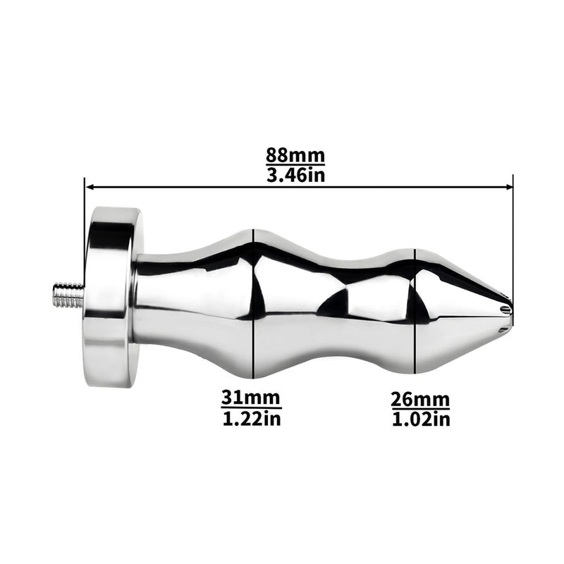 Kiotos - Hollow Penis Plug - Hollow Dilator - With Hollow Ribbed Butt Plug - Ass Lock - Stainless Steel - Erotiekvoordeel.nl