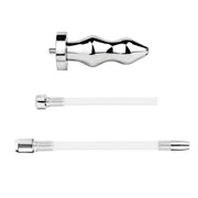 Kiotos - Hollow Penis Plug - Hollow Dilator - With Hollow Ribbed Butt Plug - Ass Lock - Stainless Steel - Erotiekvoordeel.nl