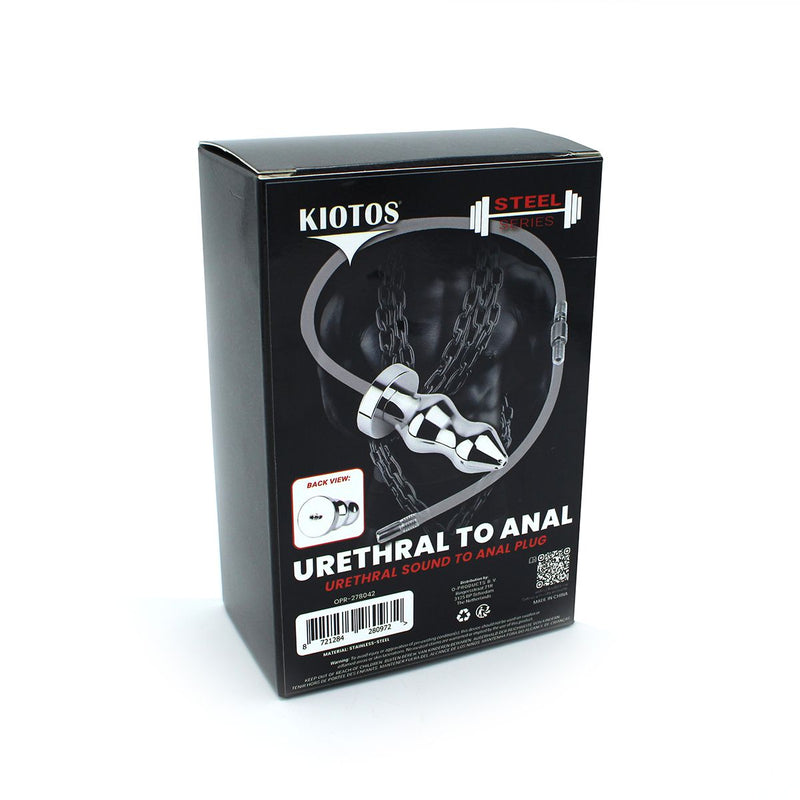 Kiotos - Hollow Penis Plug - Hollow Dilator - With Hollow Ribbed Butt Plug - Ass Lock - Stainless Steel - Erotiekvoordeel.nl
