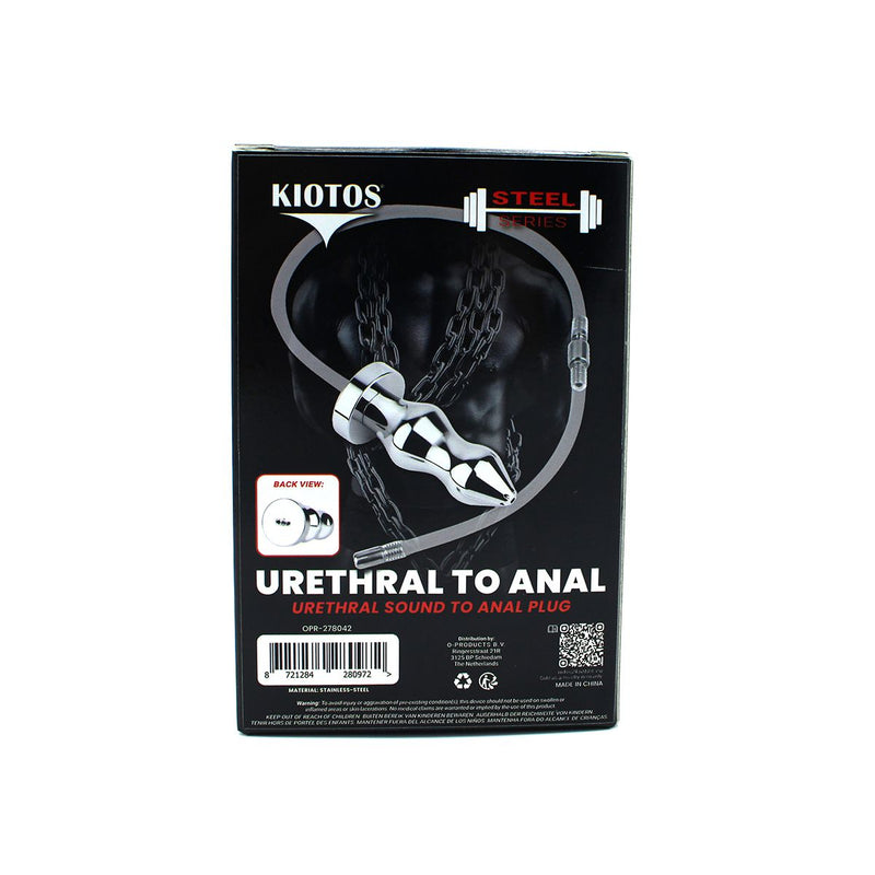 Kiotos - Hollow Penis Plug - Hollow Dilator - With Hollow Ribbed Butt Plug - Ass Lock - Stainless Steel-Erotiekvoordeel.nl