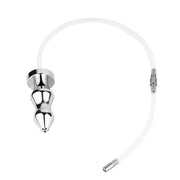 Kiotos - Hollow Penis Plug - Hollow Dilator - With Hollow Ribbed Butt Plug - Ass Lock - Stainless Steel - Erotiekvoordeel.nl