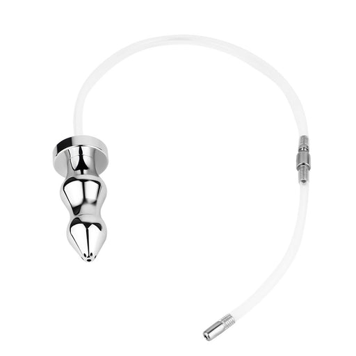 Kiotos - Hollow Penis Plug - Hollow Dilator - With Hollow Ribbed Butt Plug - Ass Lock - Stainless Steel - Erotiekvoordeel.nl