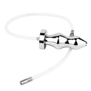 Kiotos - Hollow Penis Plug - Hollow Dilator - With Hollow Ribbed Butt Plug - Ass Lock - Stainless Steel - Erotiekvoordeel.nl