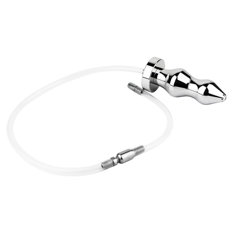 Kiotos - Hollow Penis Plug - Hollow Dilator - With Hollow Ribbed Butt Plug - Ass Lock - Stainless Steel - Erotiekvoordeel.nl