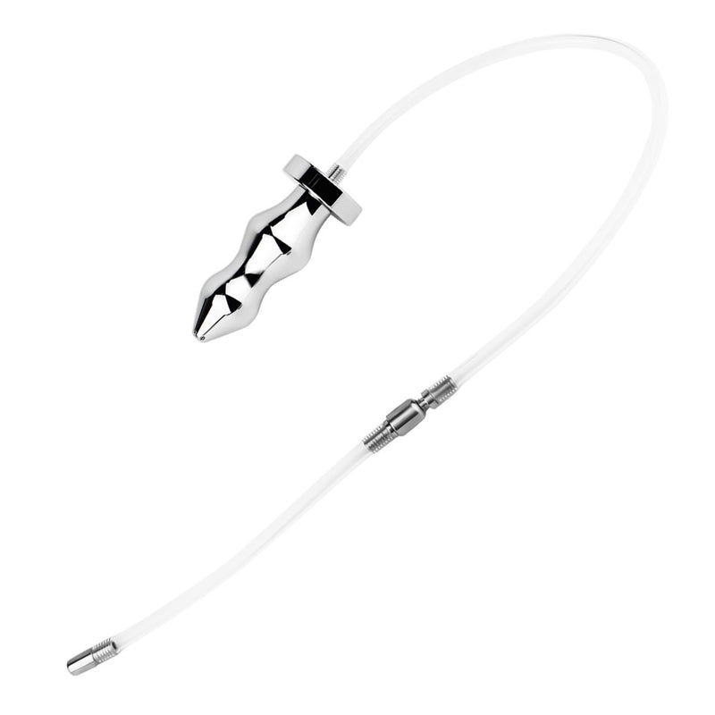 Kiotos - Hollow Penis Plug - Hollow Dilator - With Hollow Ribbed Butt Plug - Ass Lock - Stainless Steel - Erotiekvoordeel.nl