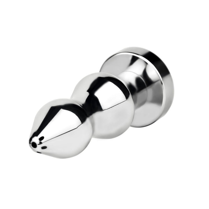 Kiotos - Hollow Penis Plug - Hollow Dilator - With Hollow Ribbed Butt Plug - Ass Lock - Stainless Steel - Erotiekvoordeel.nl