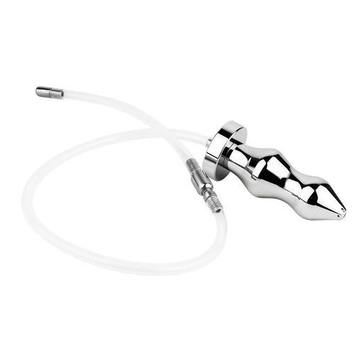 Kiotos - Hollow Penis Plug - Hollow Dilator - With Hollow Ribbed Butt Plug - Ass Lock - Stainless Steel - Erotiekvoordeel.nl