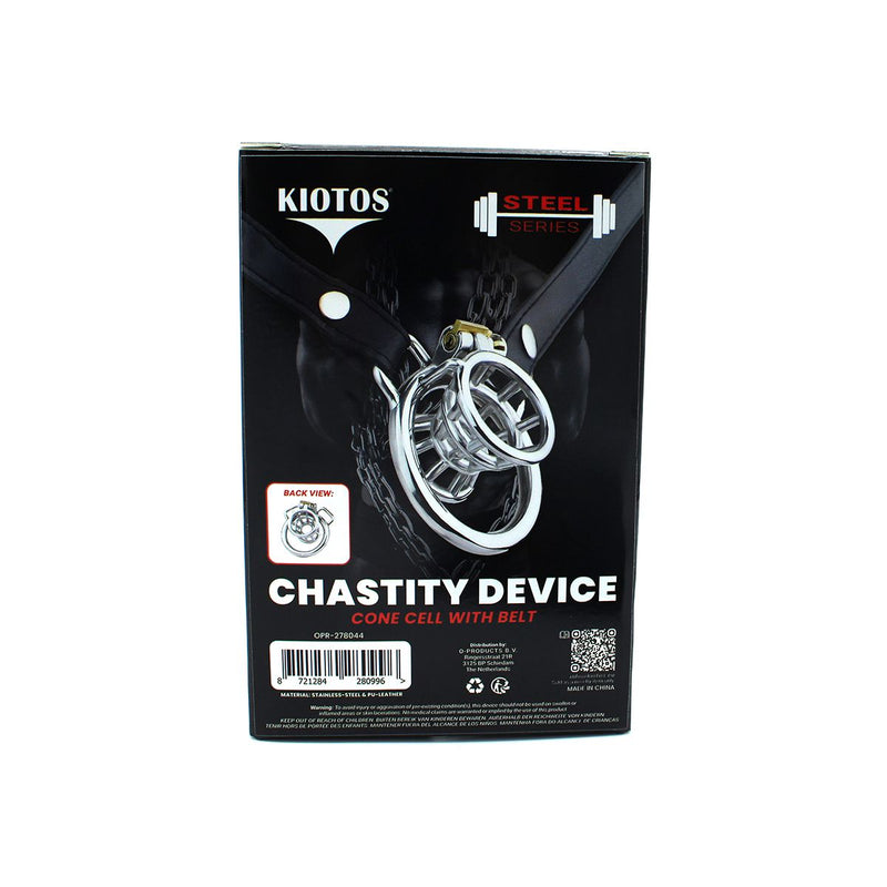 Kiotos - Ceinture de chasteté - Cage de chasteté conique avec ceinture - Noir - Erotiekvoordeel.nl