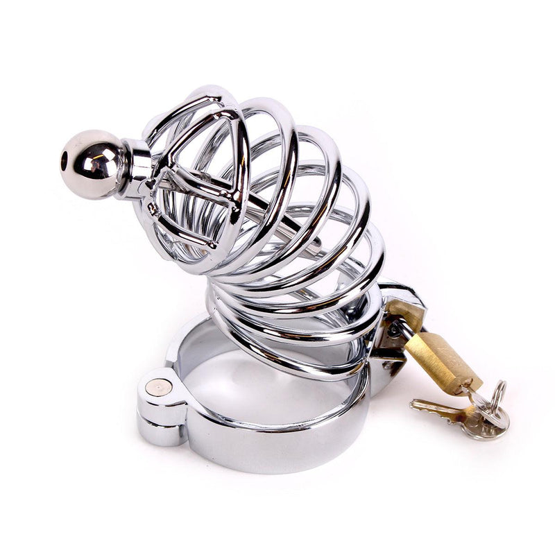Kiotos - Chastity Cage with Urethral Plug and Padlock - Erotiekvoordeel.nl