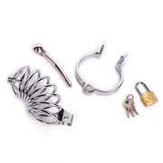 Kiotos - Chastity Cage with Urethral Plug and Padlock - Erotiekvoordeel.nl
