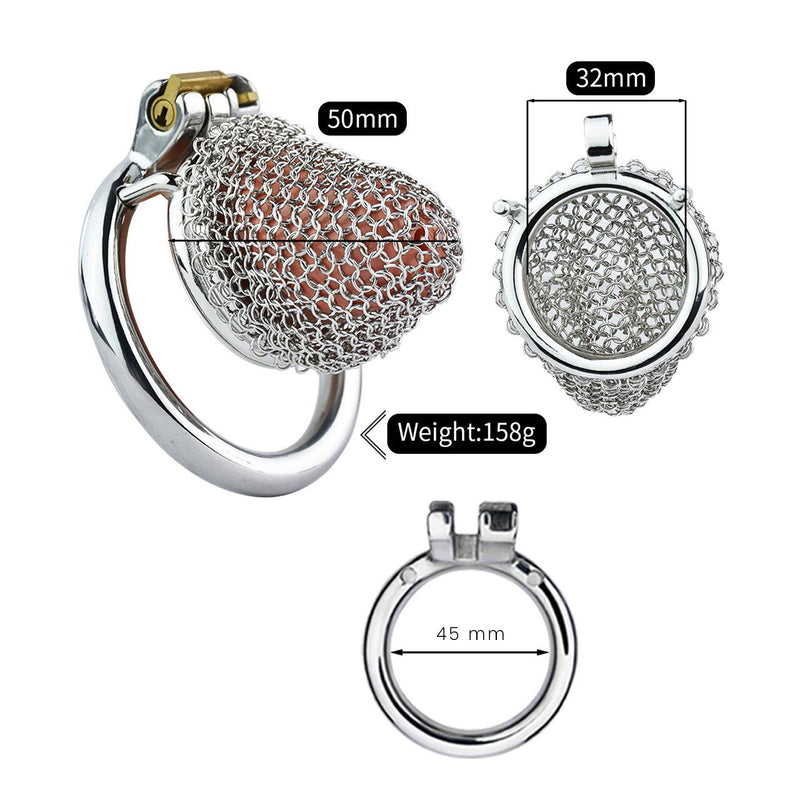 Kiotos - Gabbia di castità in rete metallica - Acciaio inossidabile - Disponibile in quattro taglie - Erotiekvoordeel.nl