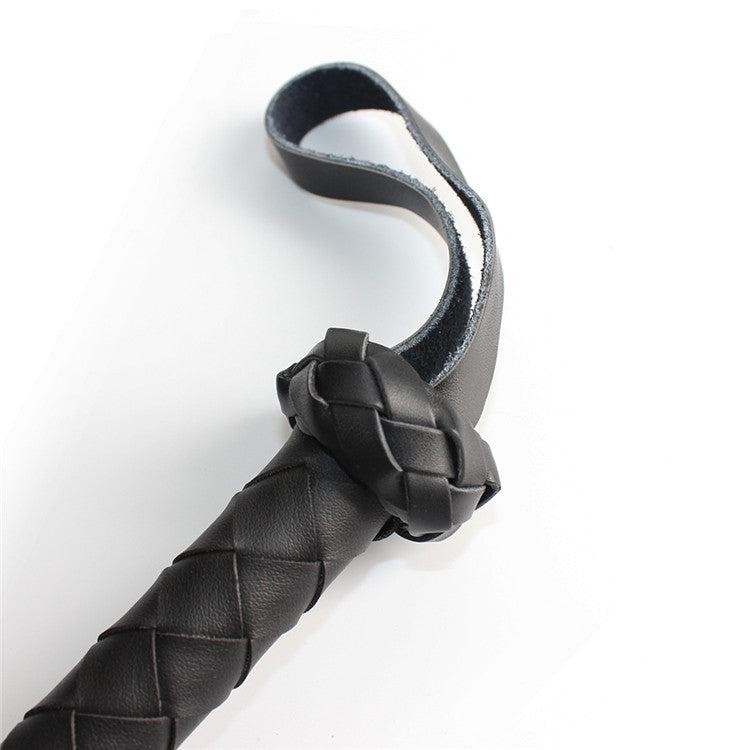 Kiotos Leather - Gevlochten Single tail Zweep - Bullwhip - PU Leer - 150 cm - Zwart-Erotiekvoordeel.nl