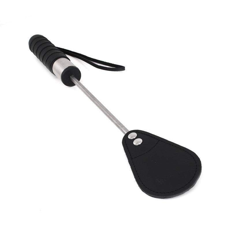 Kiotos - Luxe RVS En Tuigleer Paardrijzweep/Plak-Erotiekvoordeel.nl