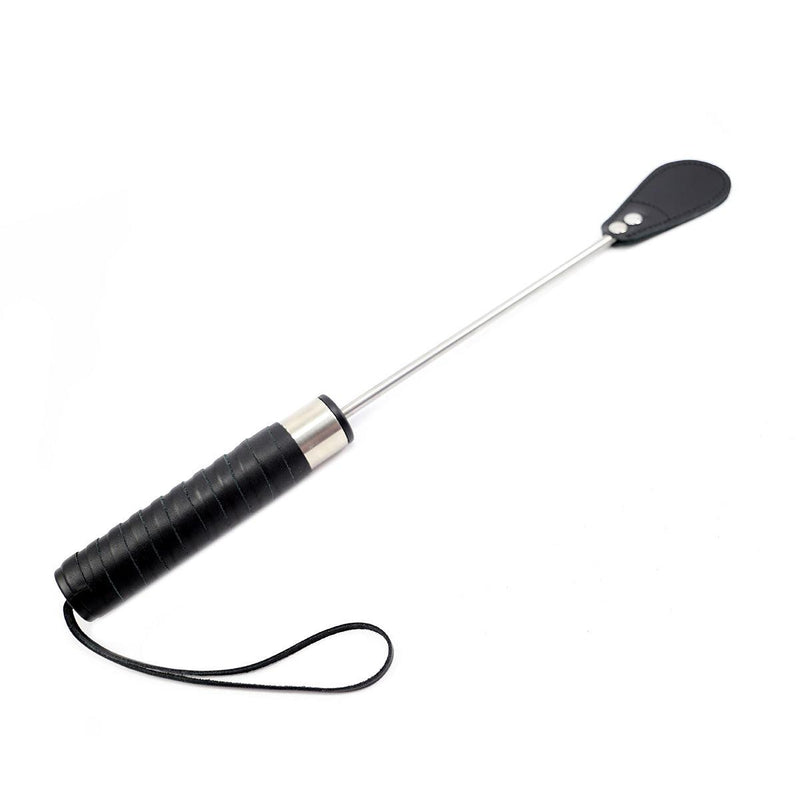 Kiotos - Luxe RVS En Tuigleer Paardrijzweep/Plak-Erotiekvoordeel.nl