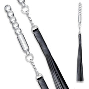 Kiotos Leather - Roterende strokenzweep Met Aluminium Handvat-Erotiekvoordeel.nl