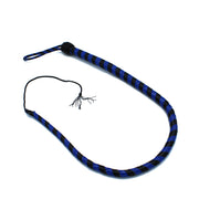 Kiotos - Lederen Single Tail Zweep - Blauw/Zwart - 90 cm-Erotiekvoordeel.nl