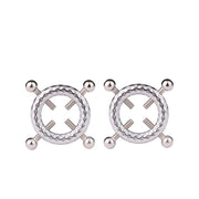 Kiotos - Leather Open Bra with Round Adjustable Nipple Clamps with Bells - Erotiekvoordeel.nl