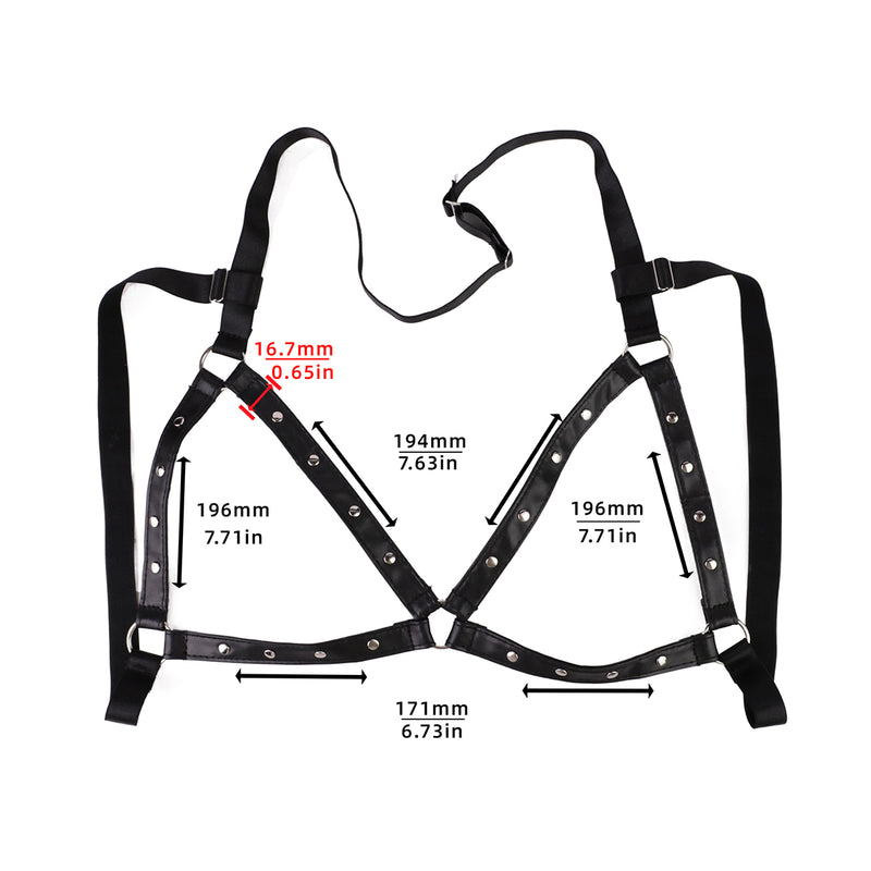 Kiotos - Reggiseno aperto in pelle con pinze per capezzoli regolabili, ciondolo a forma di ancora e campanellini - Erotiekvoordeel.nl