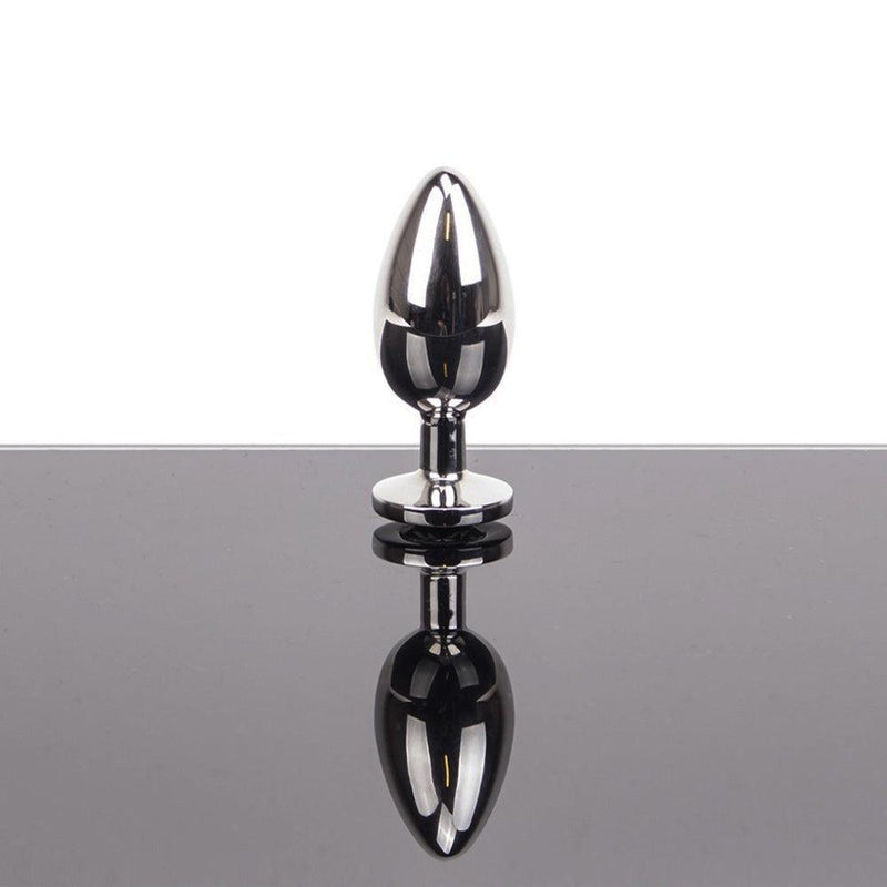 Kiotos - Lichtgewicht Buttplug Metaal Met Wit Kristal - Medium-Erotiekvoordeel.nl