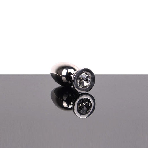 Kiotos - Lightweight Metal Butt Plug with White Crystal - Small - Erotiekvoordeel.nl