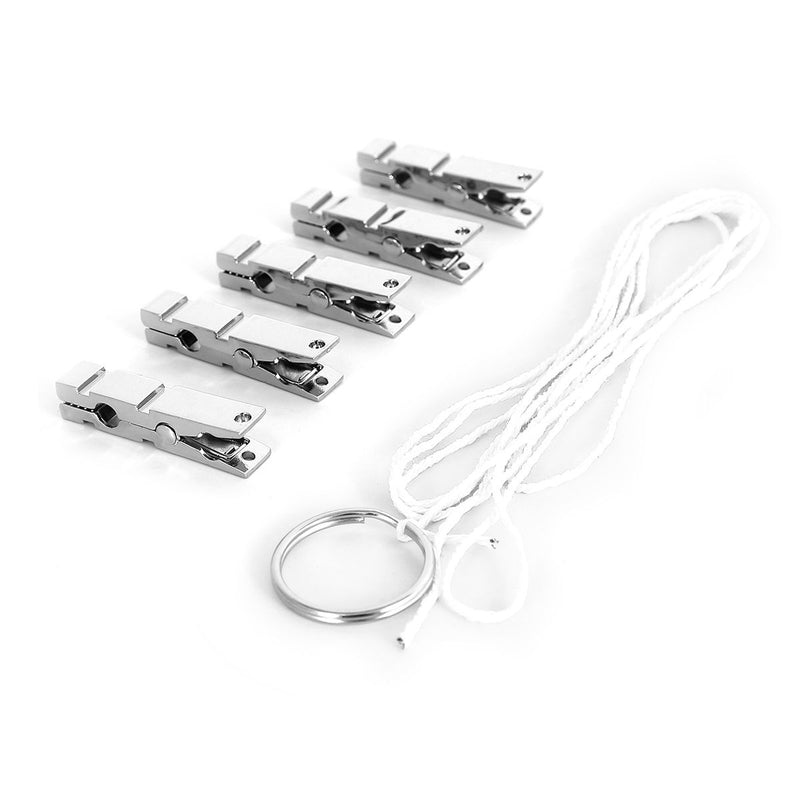 Kiotos - Metal Nipple Clamps in the Shape of Clothespins - 5-Piece Set with 1 Meter of Rope - Erotiekvoordeel.nl