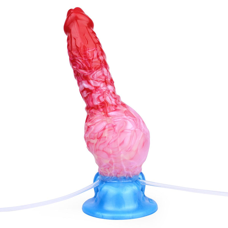 Kiotos Monstar - Big Squirt Cock - Gode gonflable éjaculateur - Rouge/Rose/Bleu - Erotiekvoordeel.nl