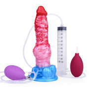 Kiotos Monstar - Big Squirt Cock - Gode gonflable éjaculateur - Rouge/Rose/Bleu - Erotiekvoordeel.nl