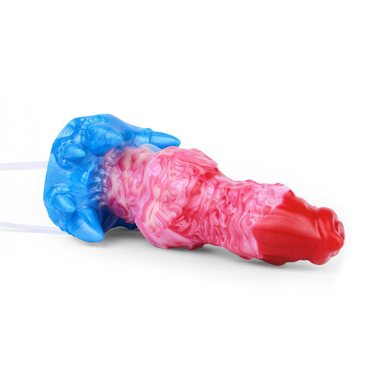 Kiotos Monstar - Blow Cum Cock - Nadmuchiwany Dildo Z Funkcją Wytrysku - Czerwony/Różowy/Niebieski - Erotiekvoordeel.nl