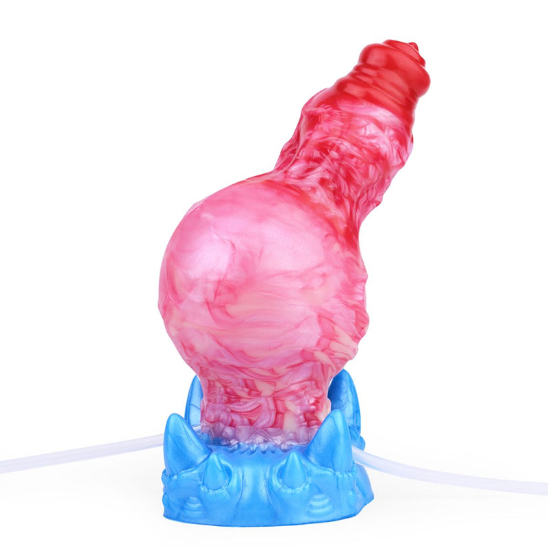 Kiotos Monstar - Blow Cum Cock - Nadmuchiwany Dildo Z Funkcją Wytrysku - Czerwony/Różowy/Niebieski-Erotiekvoordeel.nl