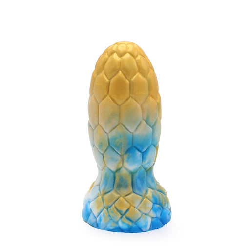 Kiotos Monstar - Buttplug - Alien Egg - 17.5 x 7.5 cm - Tie Dye Goud/Blauw-Erotiekvoordeel.nl