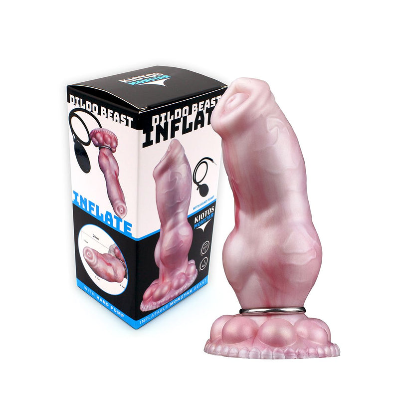 Kiotos Monstar - Deviant - Opblaasbare Dildo Nr. 92 - Roze/Wit-Erotiekvoordeel.nl