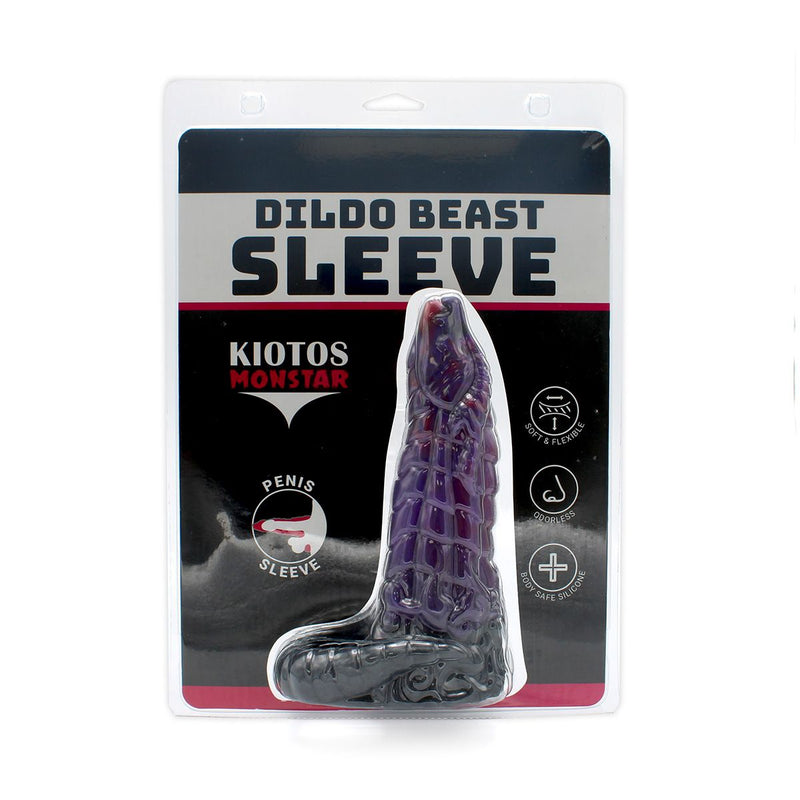 Kiotos Monstar - Fjörgyn - Penis Sleeve - Extra Omvang - Verdikkend - Paars/Zwart-Erotiekvoordeel.nl