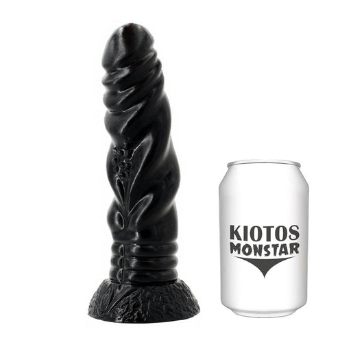 Kiotos Monstar - Hydra - Geribbelde Dildo - 21 x 4.8 cm - Zwart-Erotiekvoordeel.nl