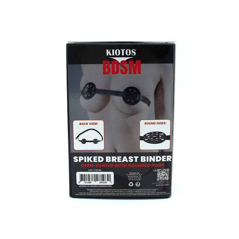 Kiotos - PU leather breast harness with open nipples and round studs - Erotiekvoordeel.nl