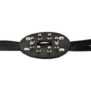 Kiotos - PU leather breast harness with open nipples and round studs - Erotiekvoordeel.nl