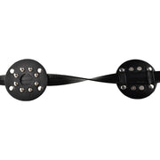 Kiotos - PU leather breast harness with open nipples and round studs - Erotiekvoordeel.nl