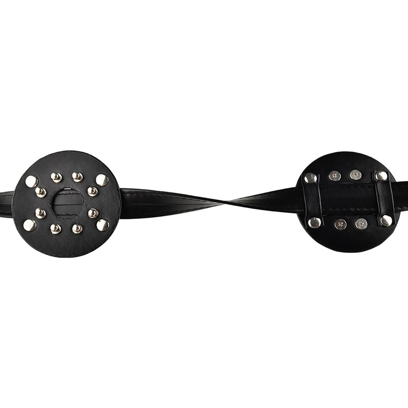 Kiotos - PU leather breast harness with open nipples and round studs - Erotiekvoordeel.nl