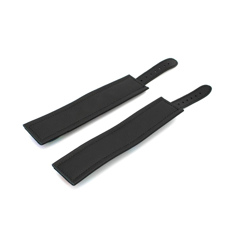 Kiotos - Skórzane Kajdanki Na Nadgarstki Klasy Premium - Metalowe Elementy W Kolorach Jednorożca - Czarny/tęcza - Erotiekvoordeel.nl