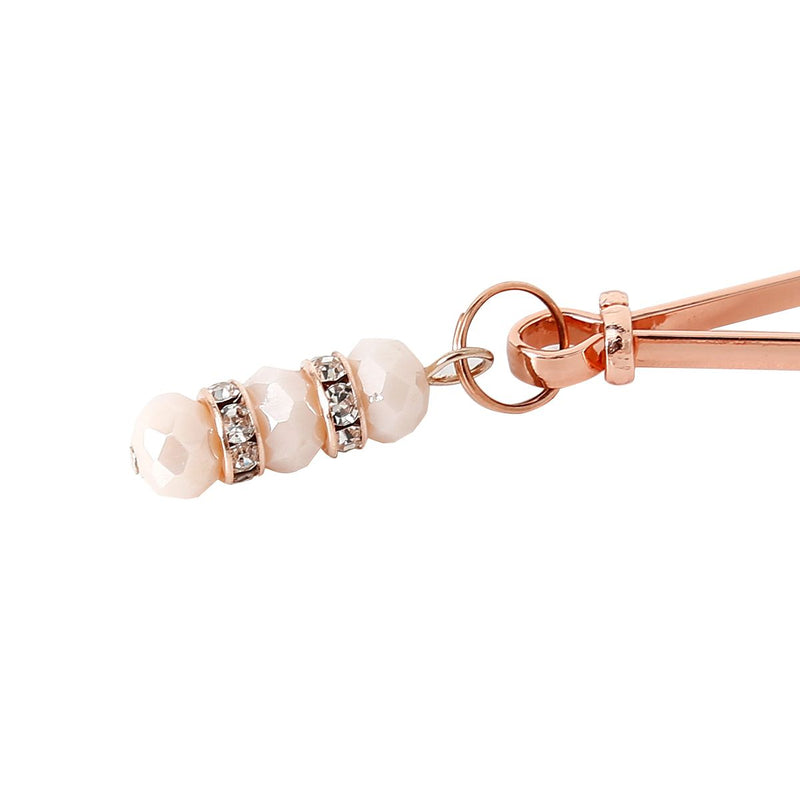 Kiotos - Pinzas para pezones de oro rosa con pedrería - Erotiekvoordeel.nl